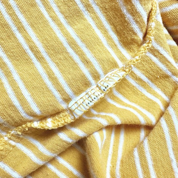 Brandy Melville | Women | Aleena Mustard Yellow Striped Boxy Tee | One Size - Picture 9 of 12